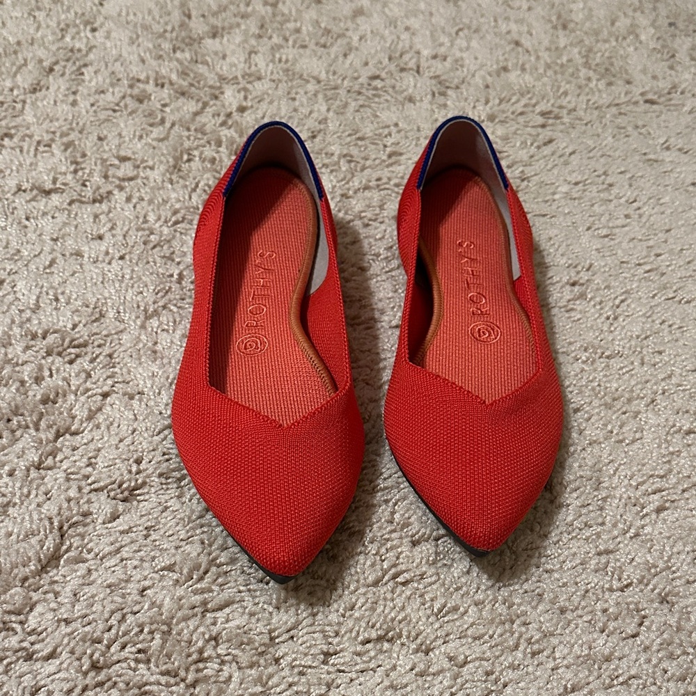 Rothy’s Chili Red The Point Flats 8.5